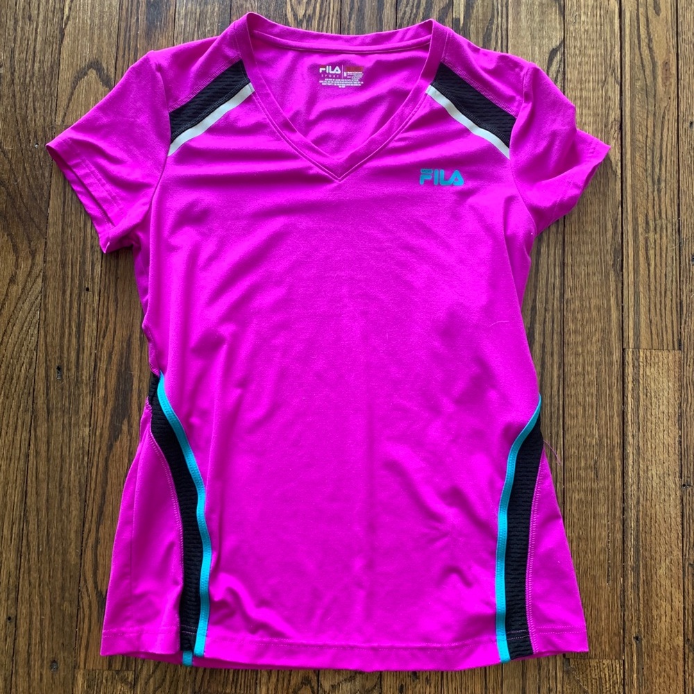 FILA Purple Short Sleeve Workout Top Medium